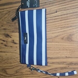 Scout Kate Wristlet Nantucket Navy and White Striped Zip Water Proof
